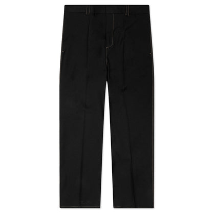 Recycled Polyester Gabardine Loose Fit Trousers - Black