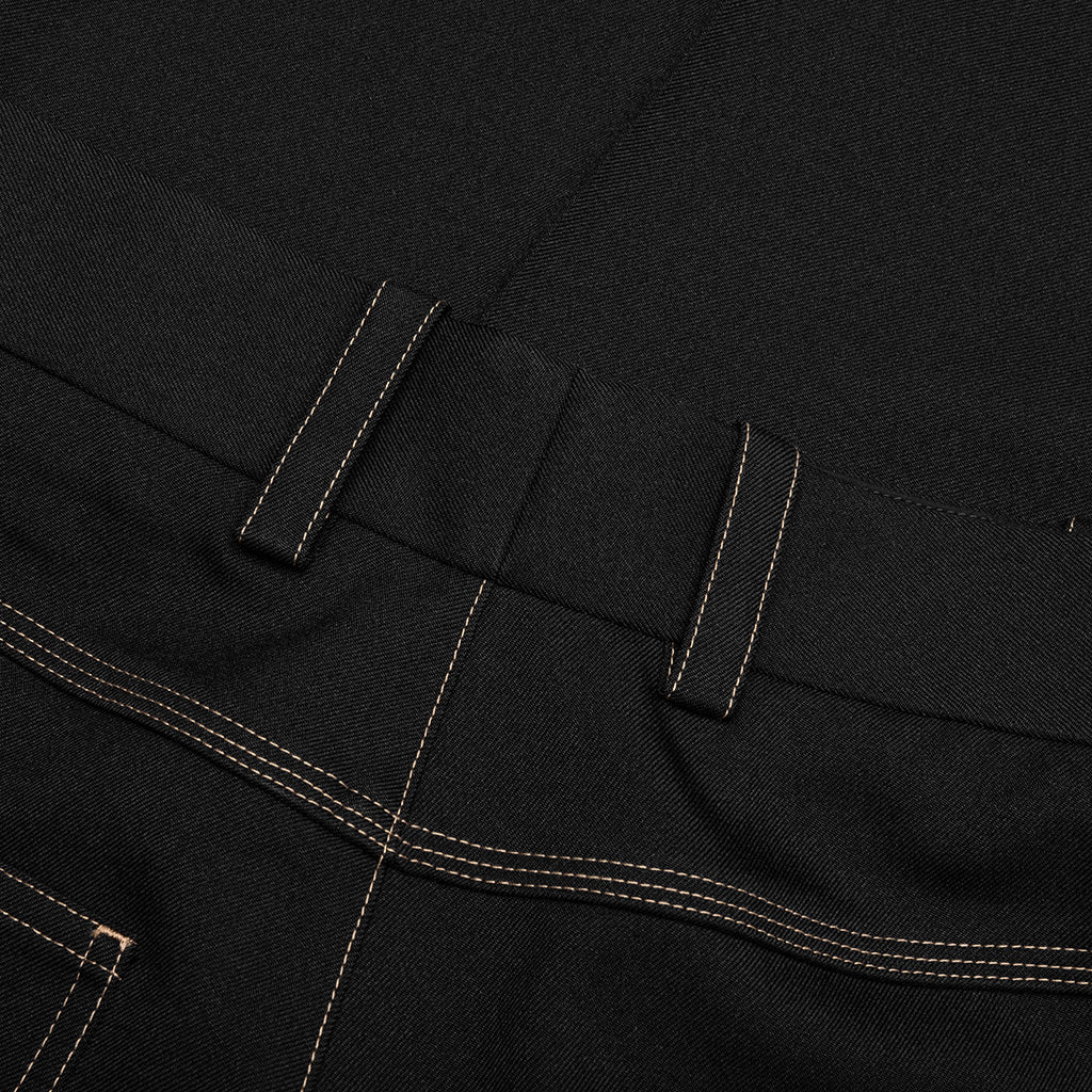 Recycled Polyester Gabardine Loose Fit Trousers - Black
