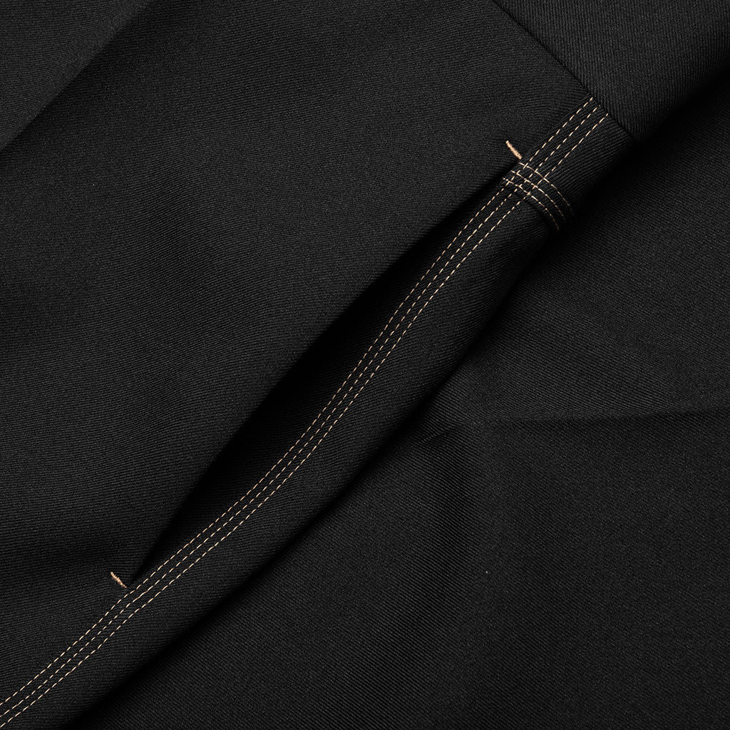 Recycled Polyester Gabardine Loose Fit Trousers - Black