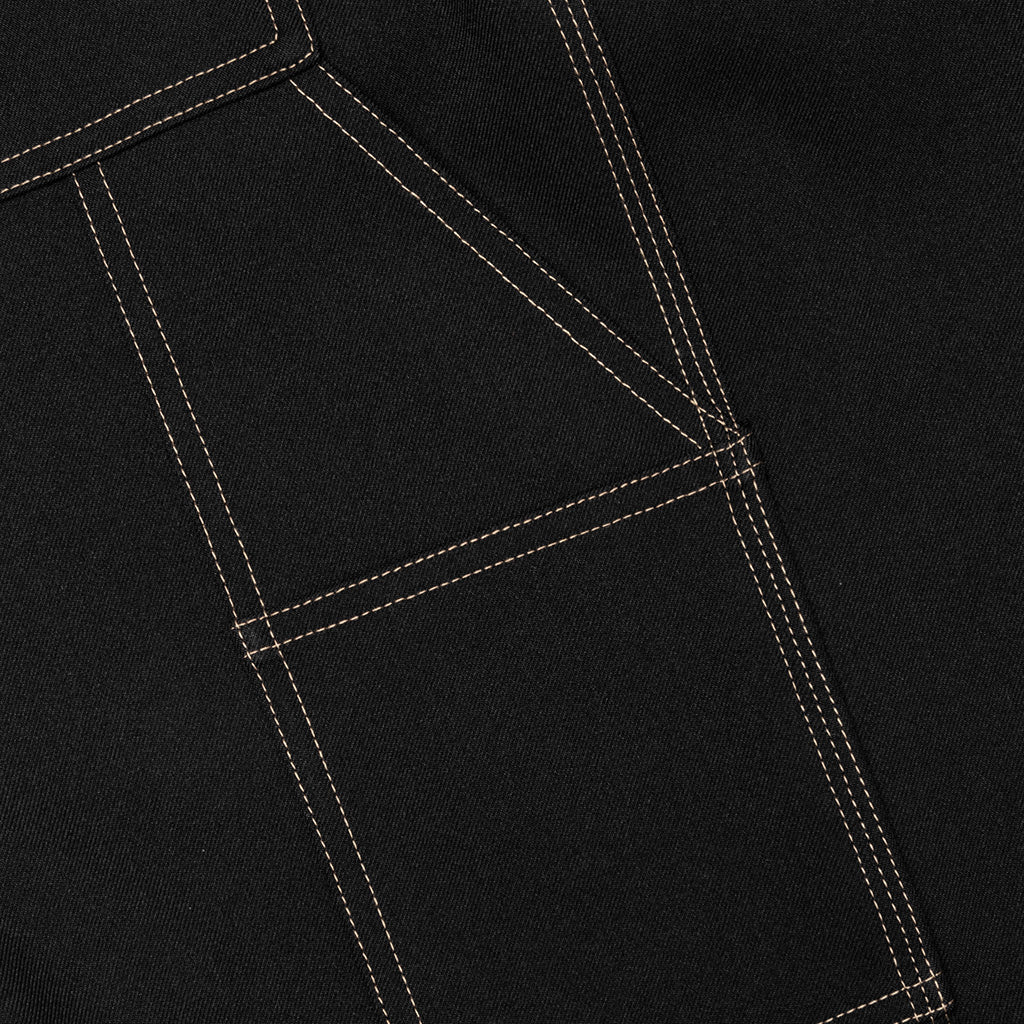 Recycled Polyester Gabardine Loose Fit Trousers - Black