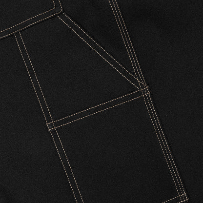 Recycled Polyester Gabardine Loose Fit Trousers - Black