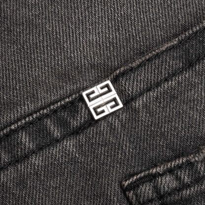 Distressed Denim Trousers - Black