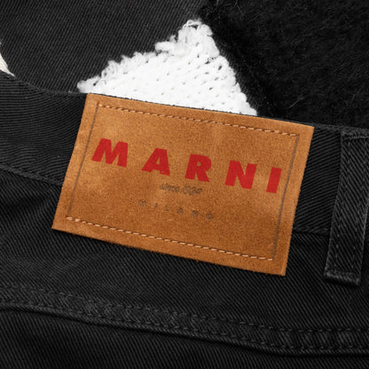 Bleached Cotton Patchwork Jeans - Black