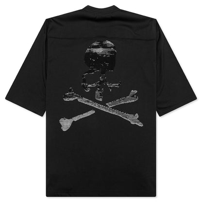 Football V-Neck Jersey T-Shirt - Black