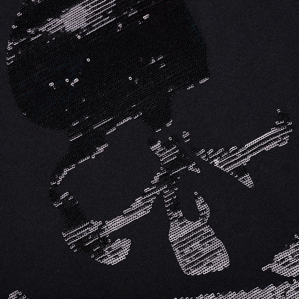 Football V-Neck Jersey T-Shirt - Black