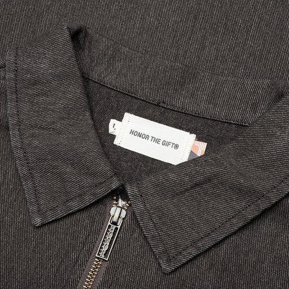 Twill Full Zip Shirt - Black