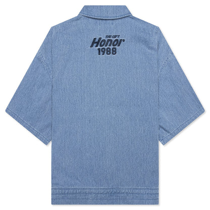Twill Full Zip Shirt - Blue