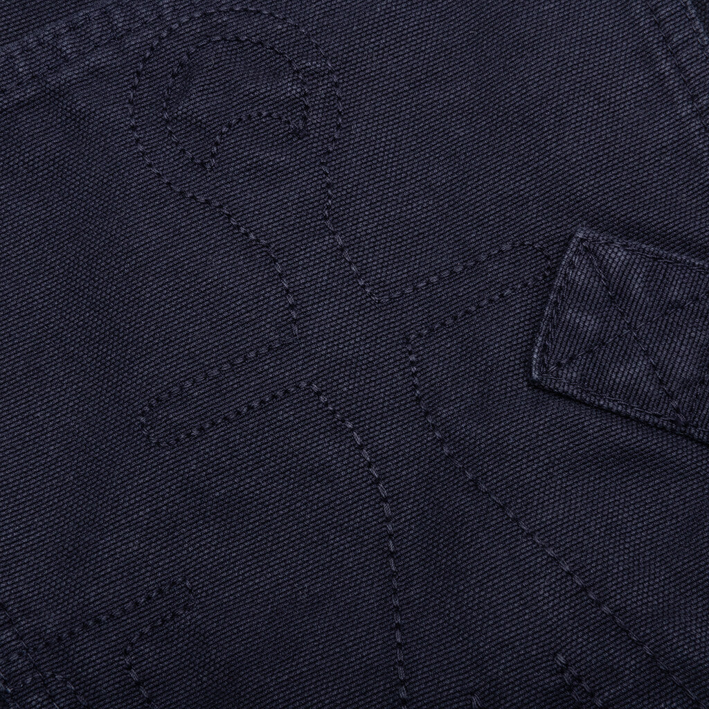 Twisted Cotton Bermuda Shorts - Navy
