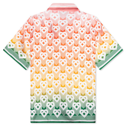 Unisex Cuban Collar S/S Shirt - Heart Monogram Gradient