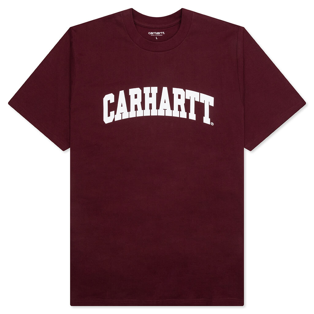 University S/S T-Shirt - Malbec/White