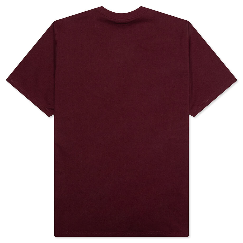 University S/S T-Shirt - Malbec/White