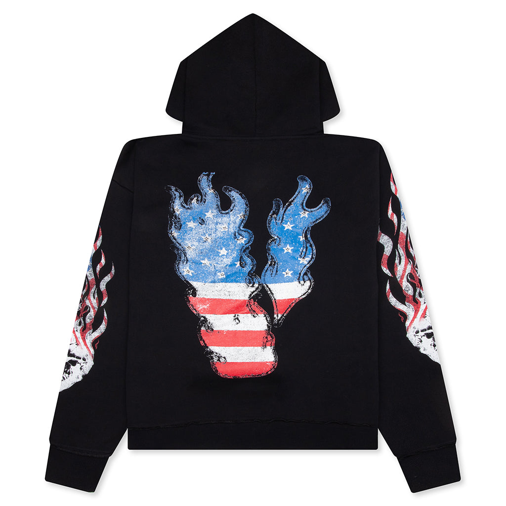 VLONE Flag Zip Up Hoodie - Black