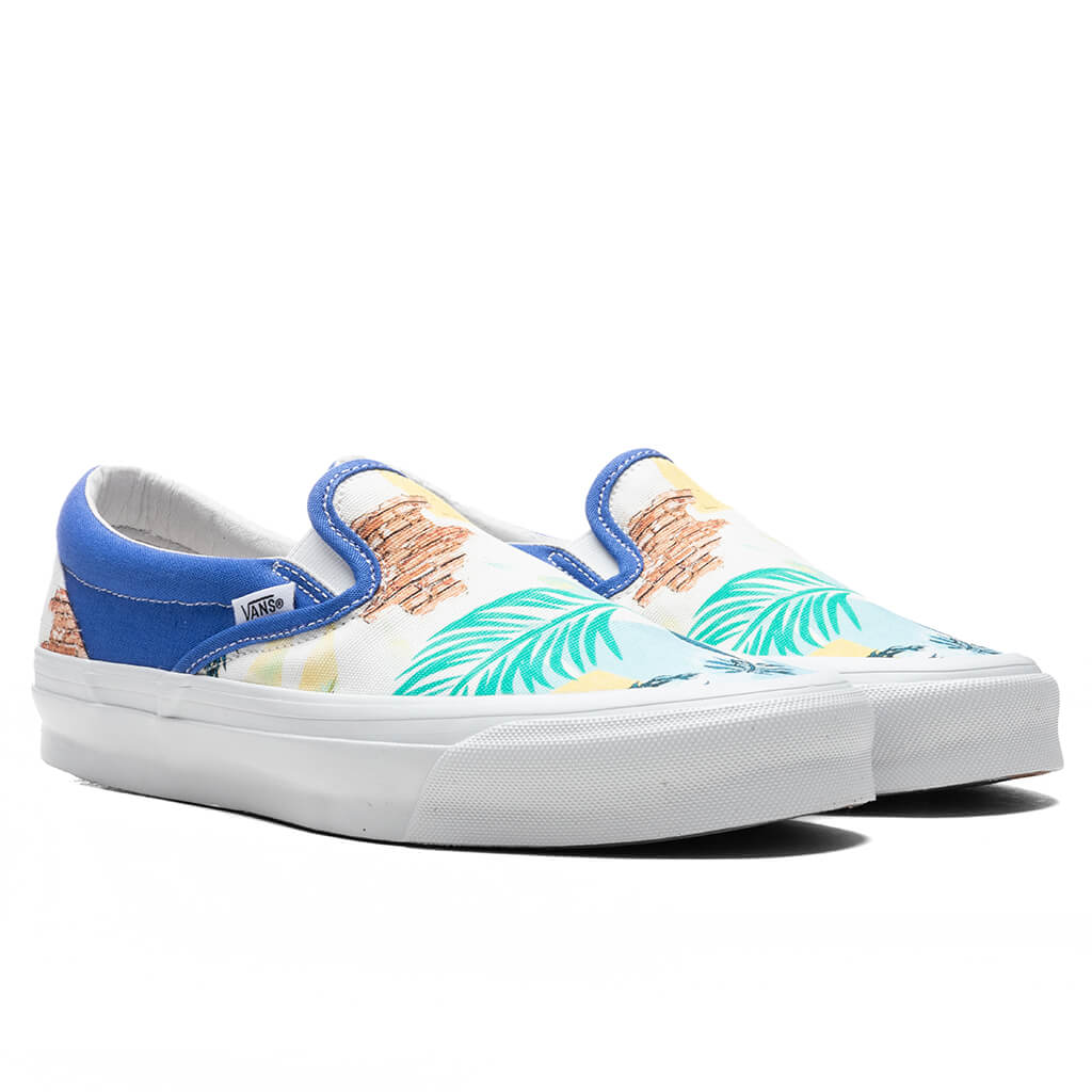OG Classic Slip-- Blue/Spring Brick