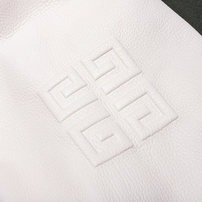 Varsity Wool & Grained Leather - Greyish Green