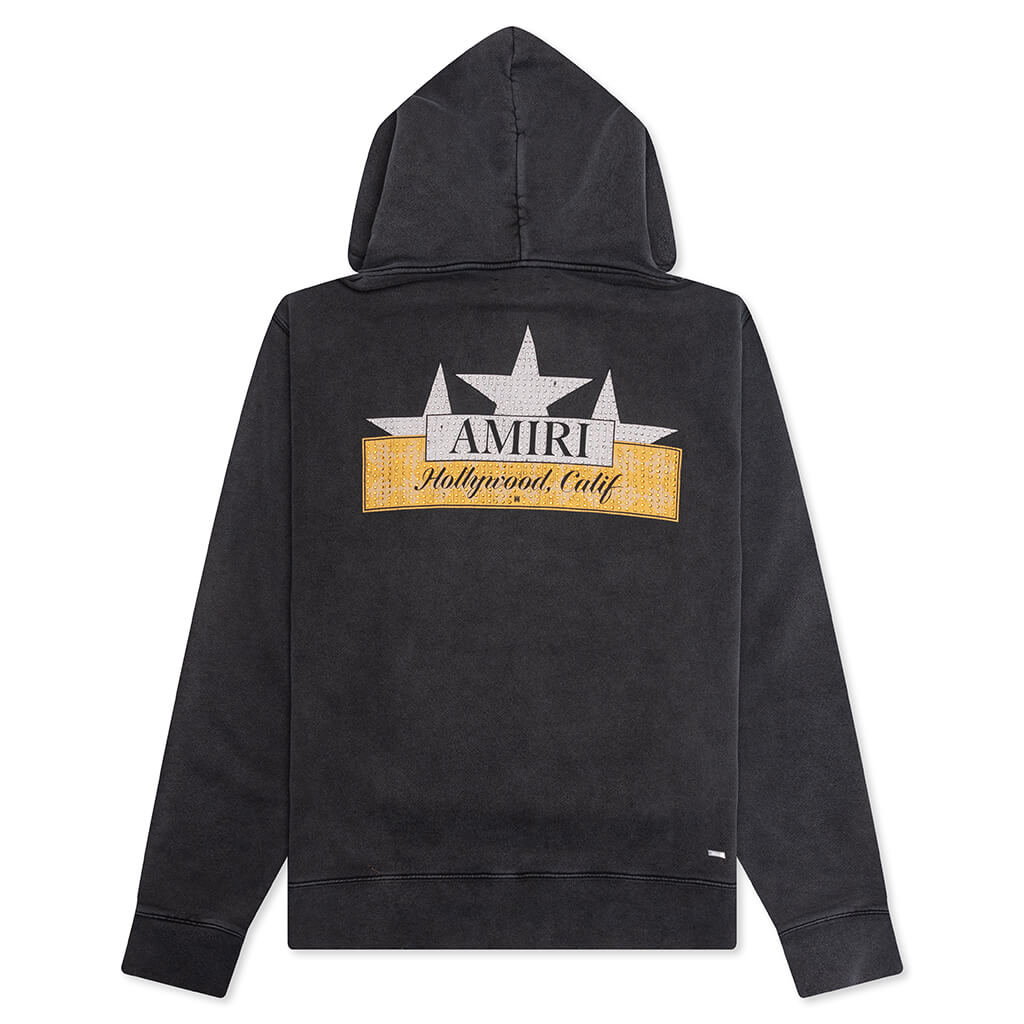Vintage Crystal Star Hoodie - Black