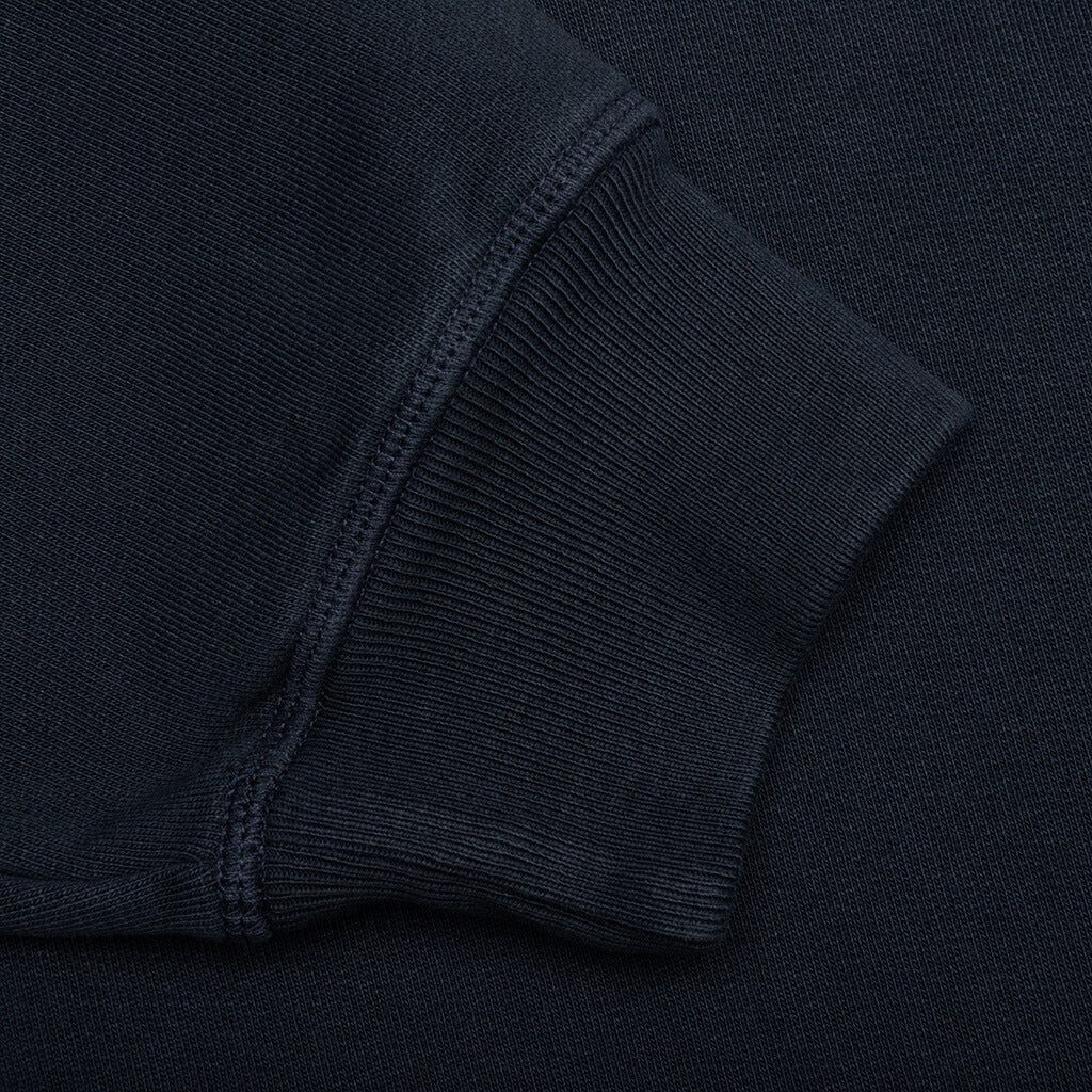 Water Wave Logo Crew Neck Sweatshirt - Navy Blue