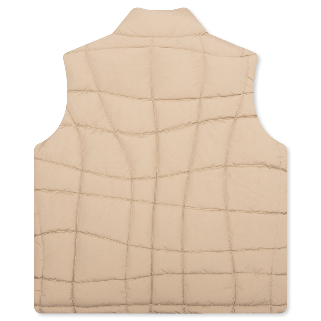 Waved Alien Puffer Vest - Tan