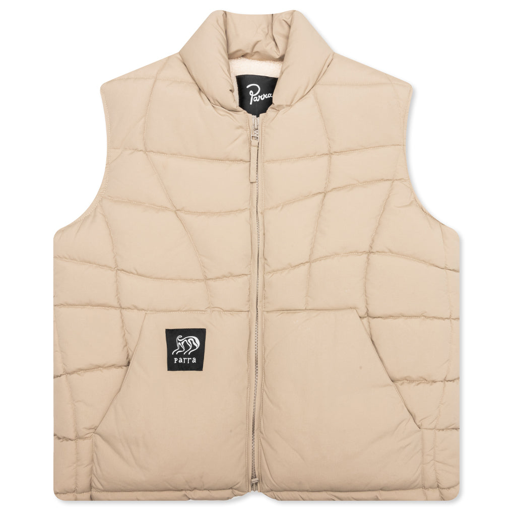 Waved Alien Puffer Vest - Tan