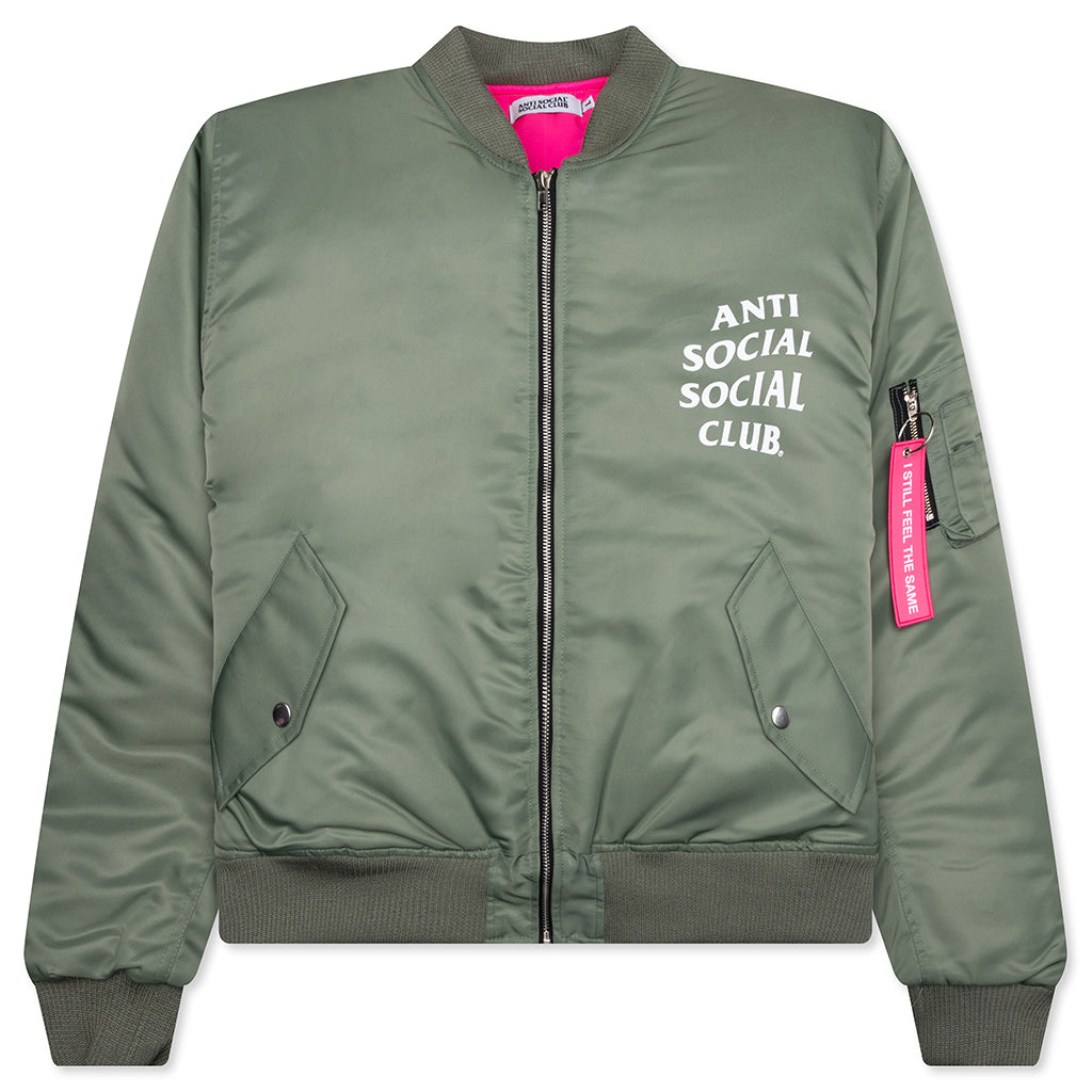Welcome To The Club Ma-1 Jacket - Olive