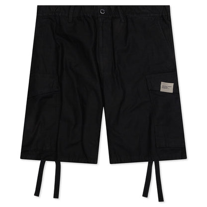 Wide Cargo Shorts Pants - Black