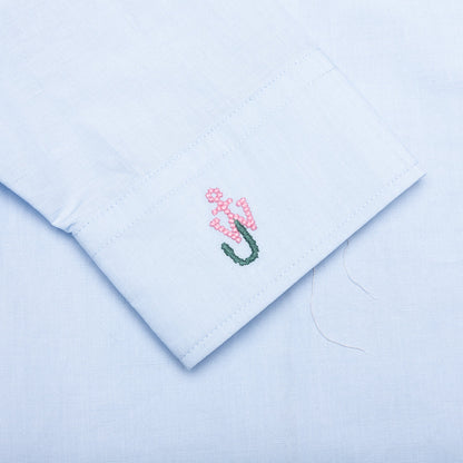 Window Embroidery Shirt - Light Blue