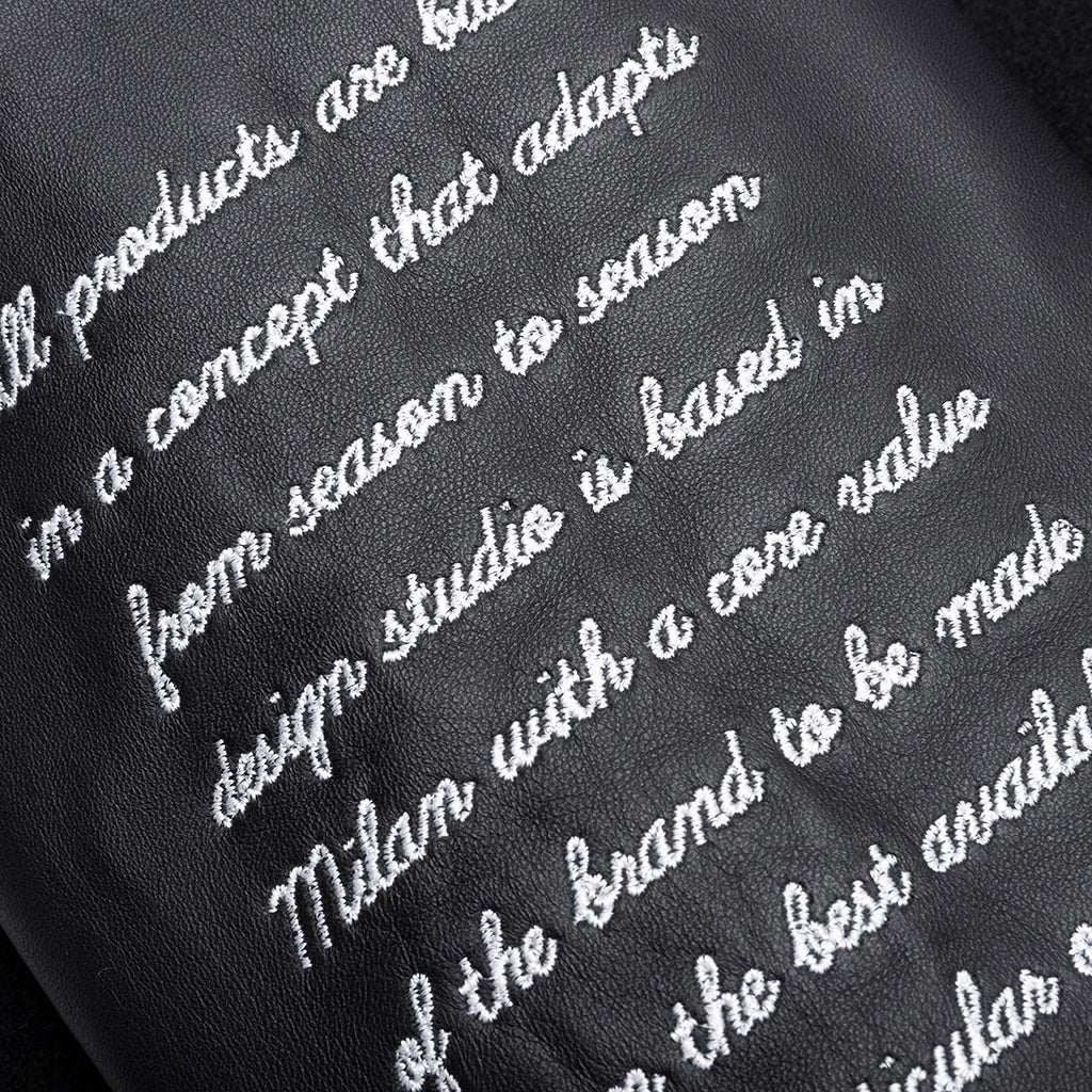 Wiz Dices Lea Wool Varsity Jacket - Black/White
