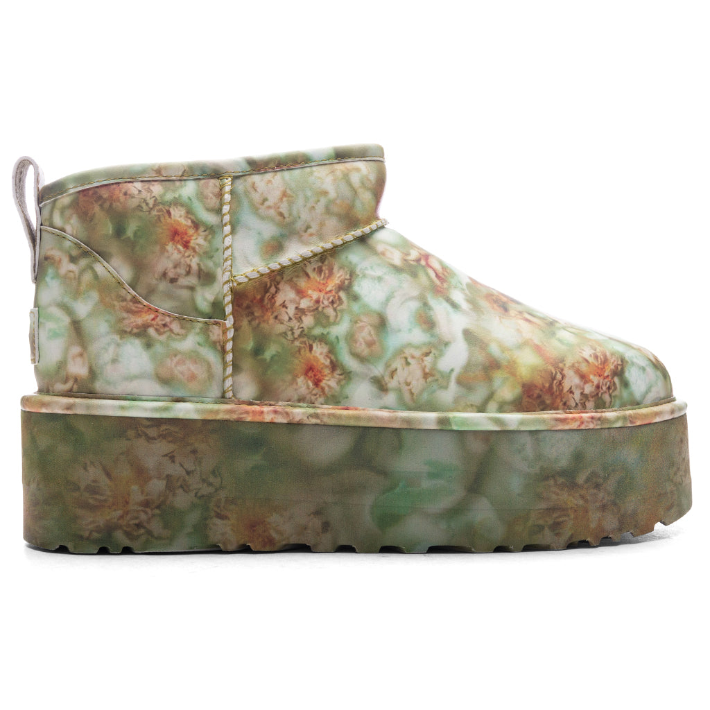 UGG x Collina Strada Classic Ultra Mini Platform - Green Floral