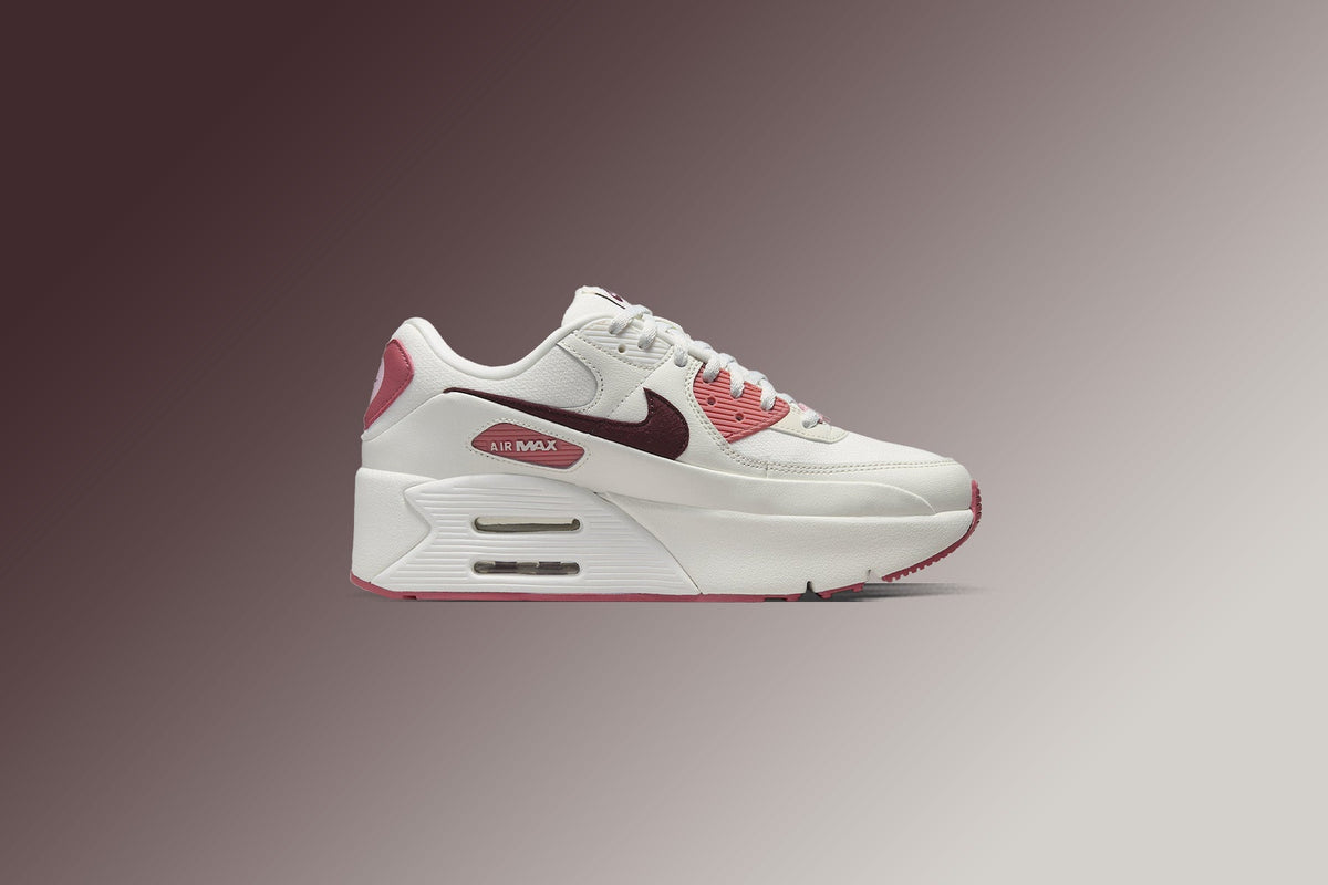 Women's Air Max 90 LV8 SE 'Valentines Day' - Sail/Dark Team Red/Soft Pink