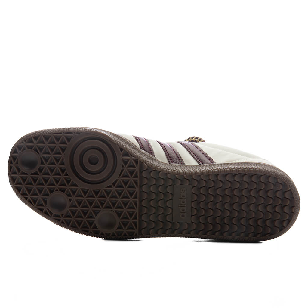 Womens Samba Long Tongue - Cream White/Maroon/Gold Metallic