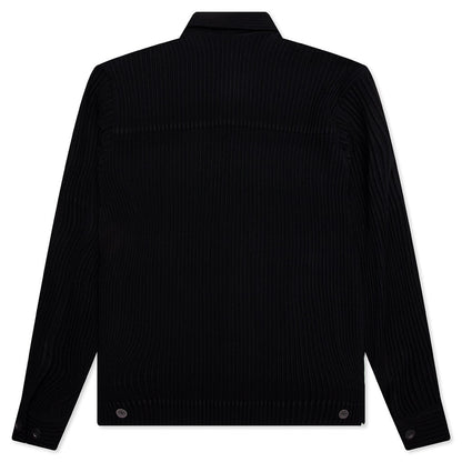 Wool Like Light Trucker Jacket - Black