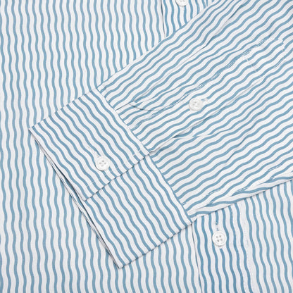 Wordmark Poplin Button-Up - Baby Blue