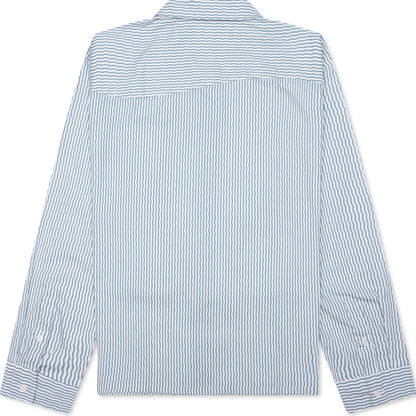 Wordmark Poplin Button-Up - Baby Blue