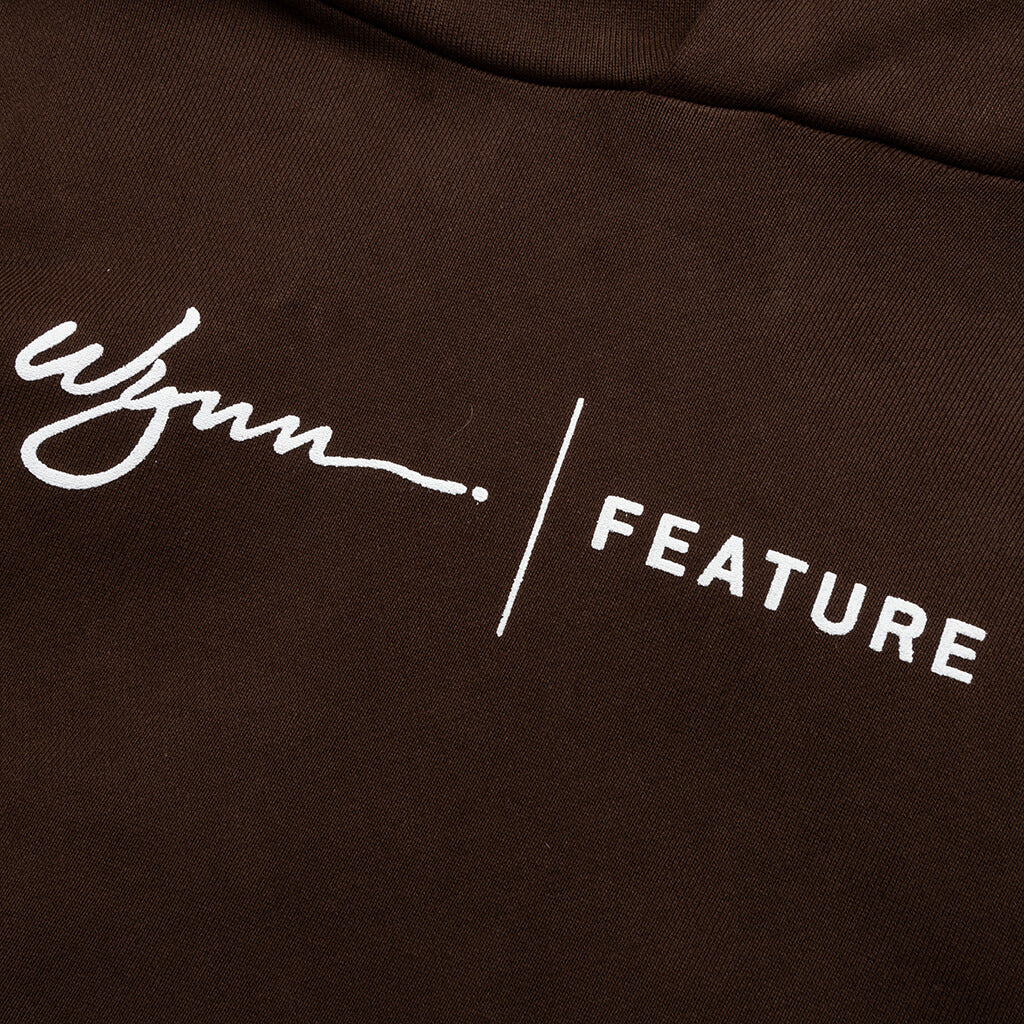 Feature x Wynn Logo Lock Up Hoodie - Bitter Chocolate