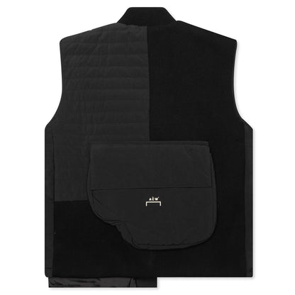 Padded Pocket Rib Gilet - Black