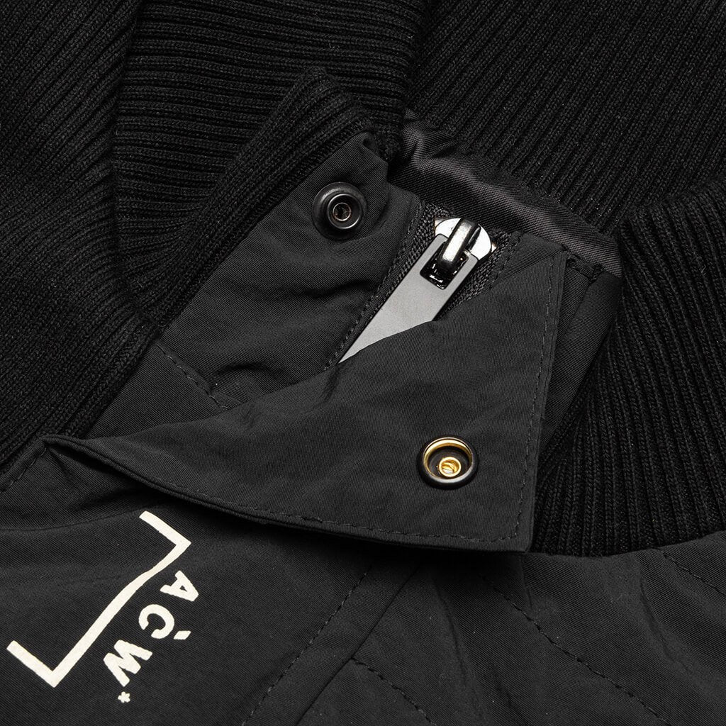 Padded Pocket Rib Gilet - Black