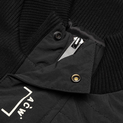 Padded Pocket Rib Gilet - Black