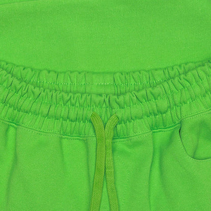 Embroidery Patch Detail Sweats - Neon Green