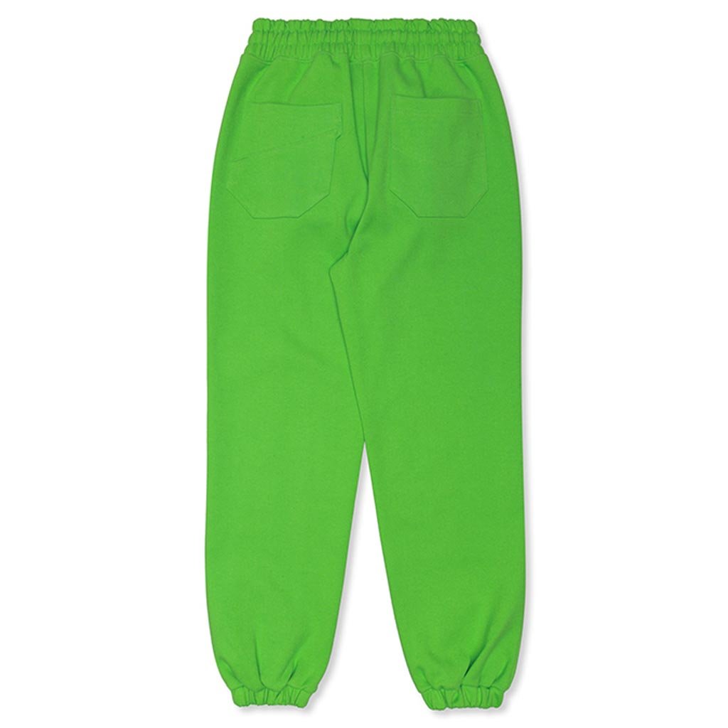 Embroidery Patch Detail Sweats - Neon Green