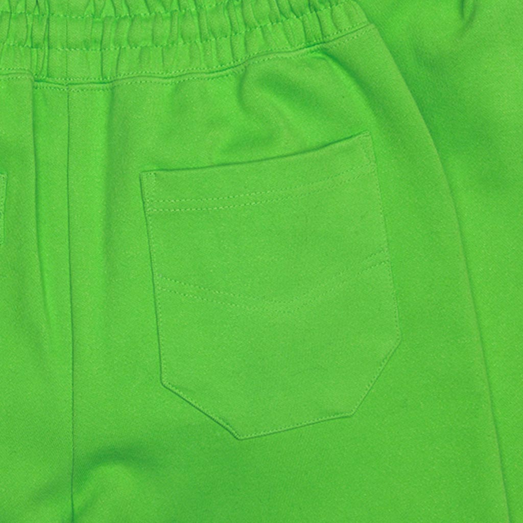 Embroidery Patch Detail Sweats - Neon Green