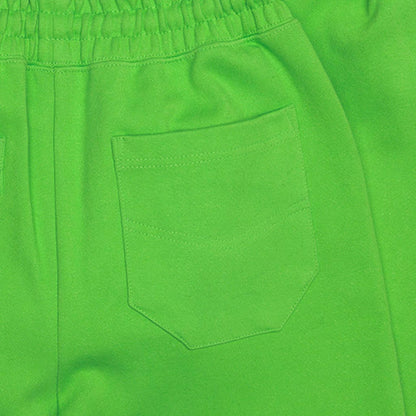 Embroidery Patch Detail Sweats - Neon Green