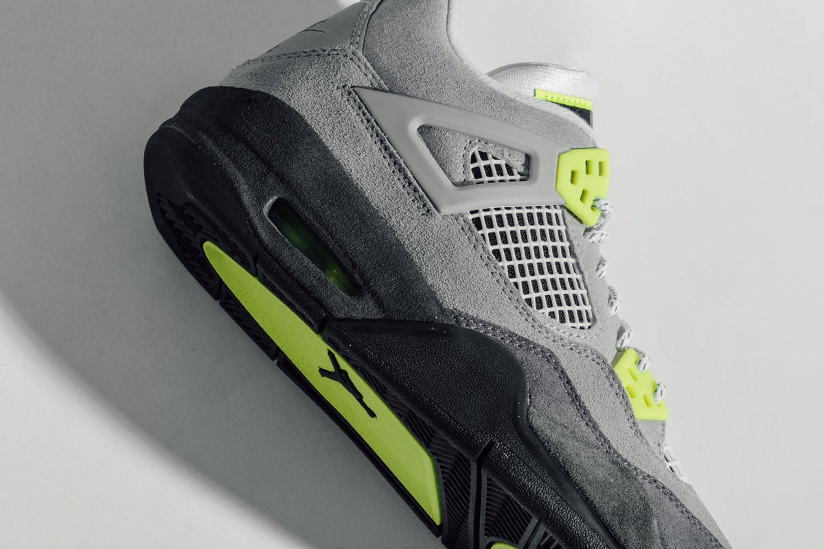 Air Jordan 4 Retro "Neon" (GS) - Cool Grey/Volt/Wolf Grey/Anthracite