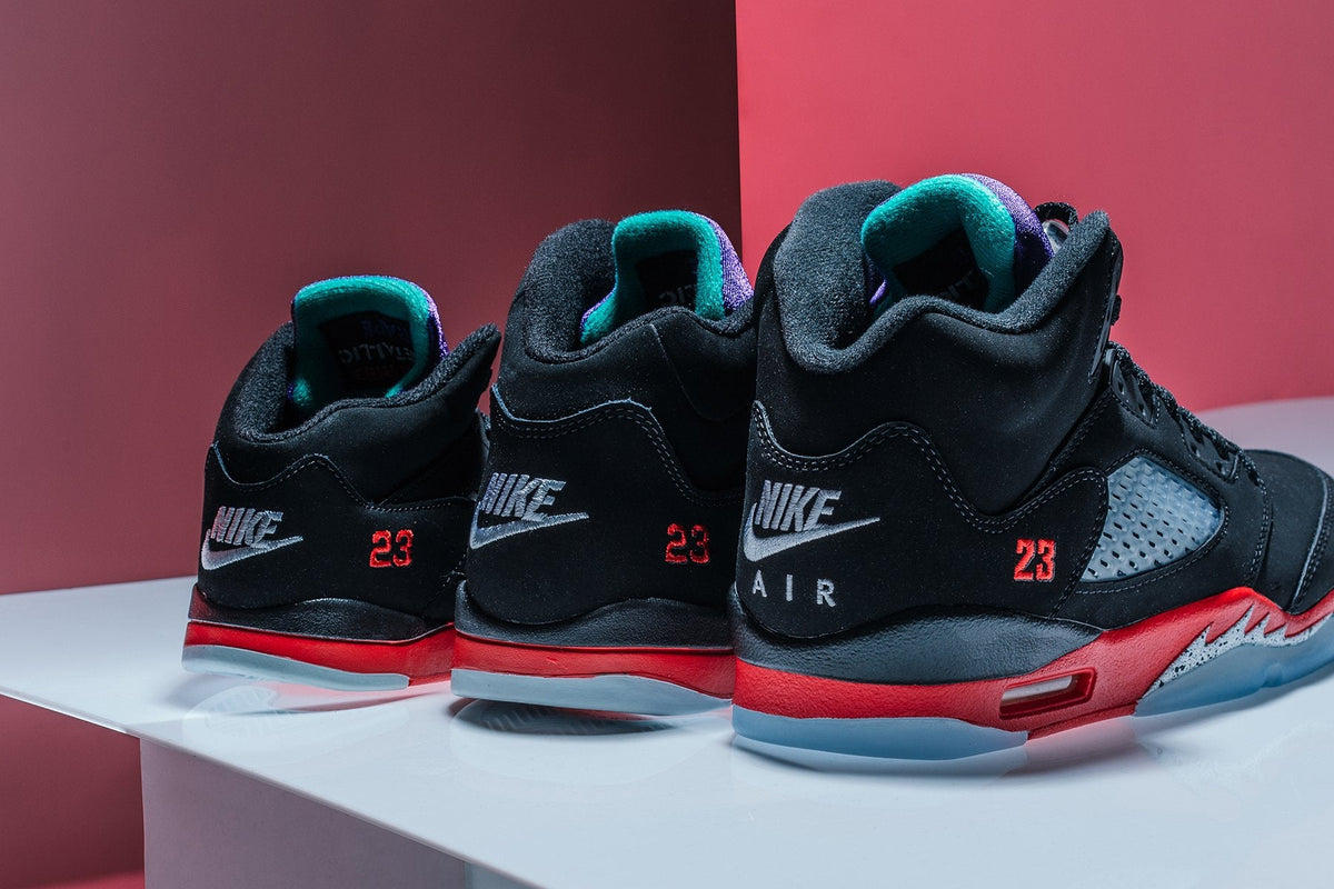 Air Jordan 5 Retro (TD) "Top 3" - Black/New Emerald/Fire Red/Grape Ice