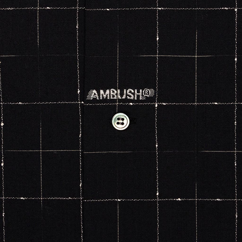 Logo Open Collar Shirt - Black