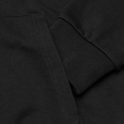 Zipped Flock Hoodie - Black