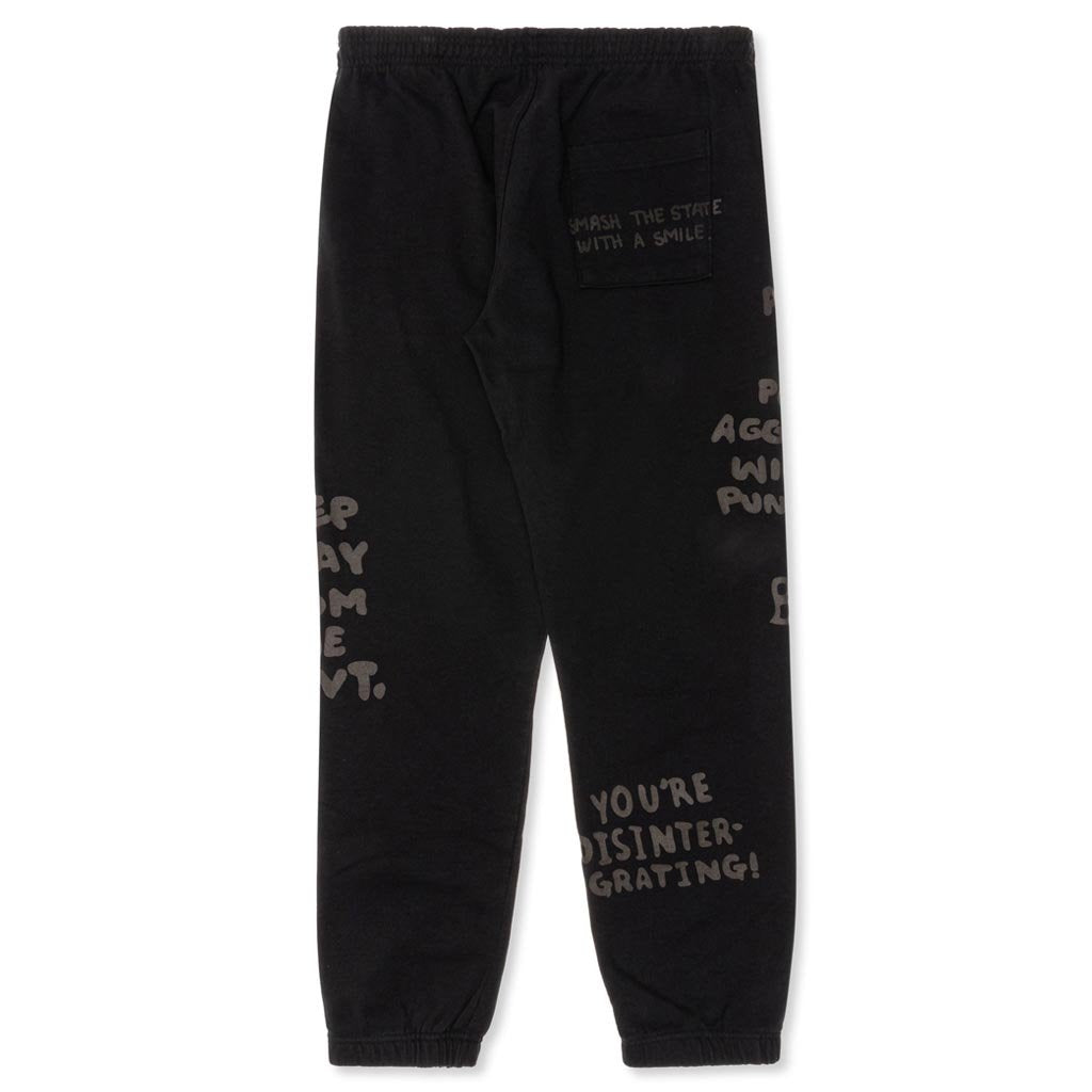 Tonal Type Print Sweatpant - Black