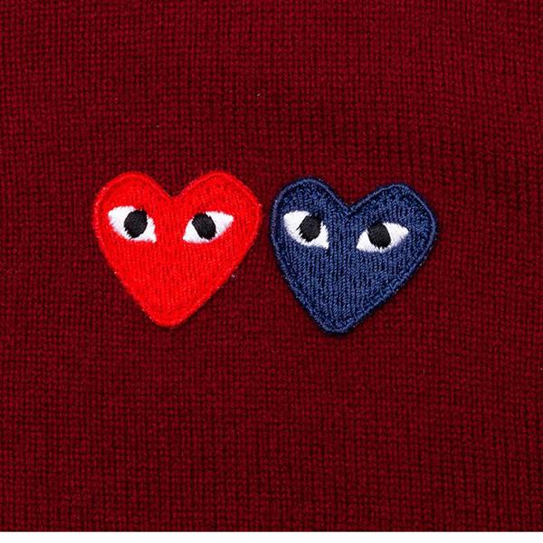 Double Heart Cardigan - Burgundy