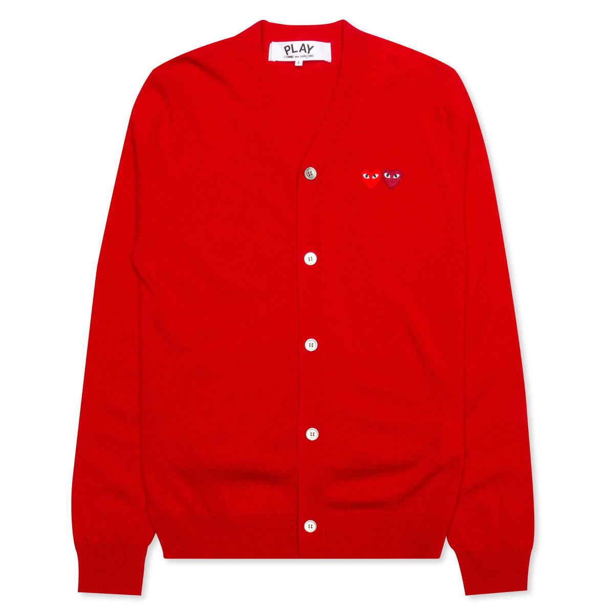 Double Heart Cardigan - Red