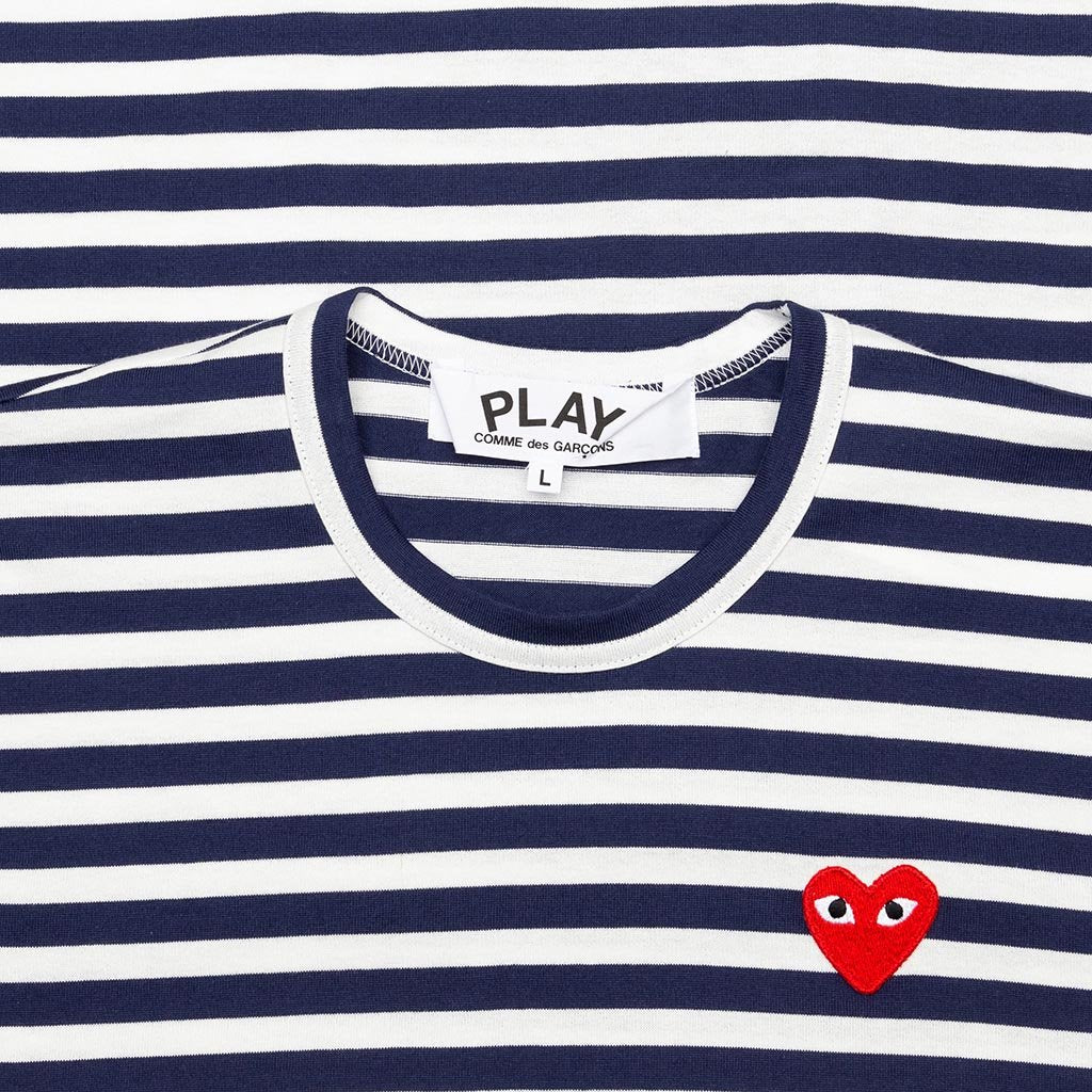 Emblem Striped L/S T-Shirt - Navy/White