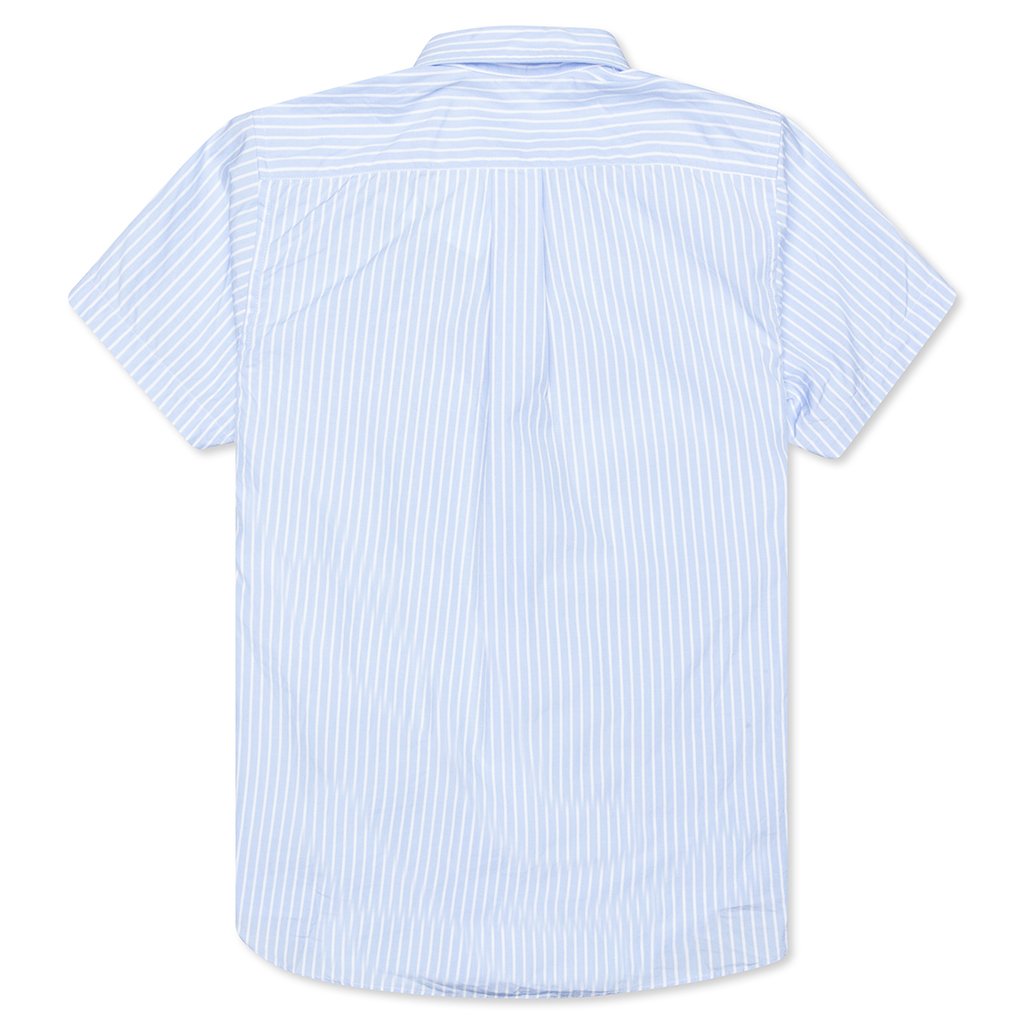 Kid's S/S Striped Shirt - Light Blue/White