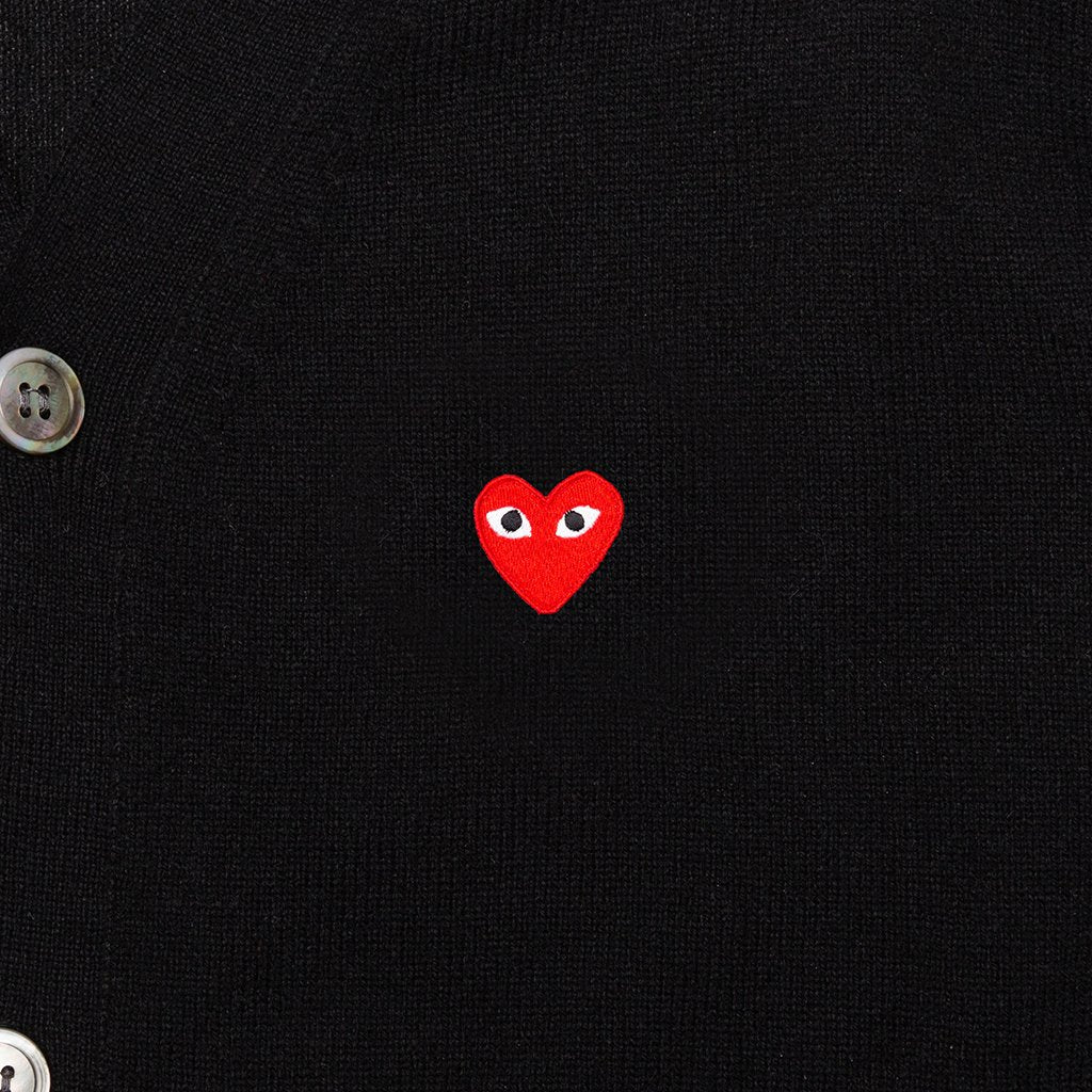 Little Red Heart Cardigan - Black